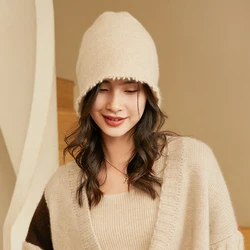 Women's Goat Cashmere Fisherman's Hat, 100% Goat, Fashion Headgears, 3Colors, Soft Warm Accessories for Ladies, Autumn, Winter