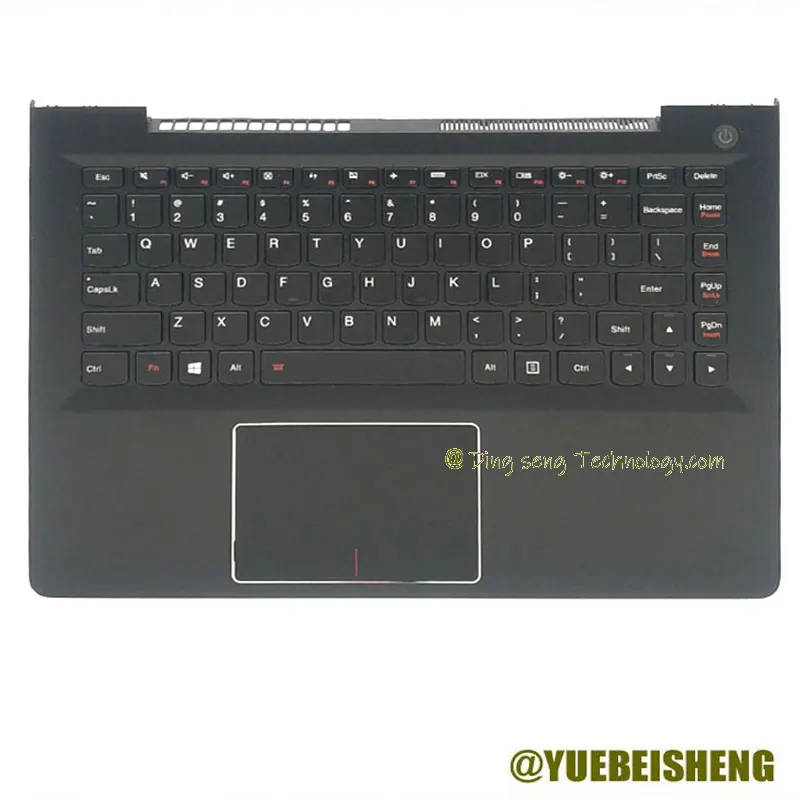 

YUEBEISHENG New/org for Lenovo U31-70 500S-13ISK 300S-13ISK 500S-13 US Keyboard Upper cover Touchpad,Black