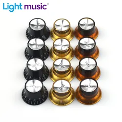 4pcs Guitar Top Hat Speed Control Knobs 2 Volumes & 2 Tones Silver Bell for LP SG Guitar