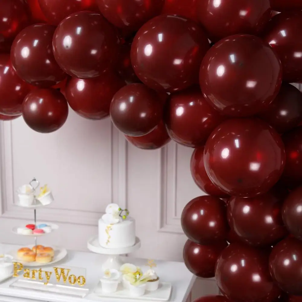 5\'10\'12\'18Inch Crystal Wine Red Balloons Matte Balloons For Wine Red Party Venue layout Wedding Baby Shower Birthday Decoration