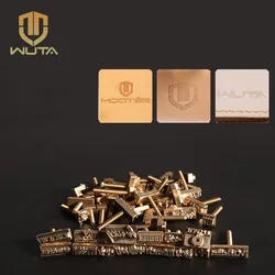 Customized Leather Brass Stamp Custom Logo Copper Mold Leather Wood Carving Brand Printing Stamp Bread Cake Stamp W/ Brass Screw