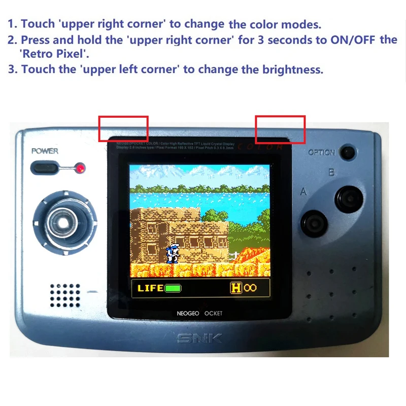 Newest  Retro Pixel Super OSD DIY Coloful Large Screen LCD display For NGPC Backlight LCD For NEOGEO Pocket Color Game Console