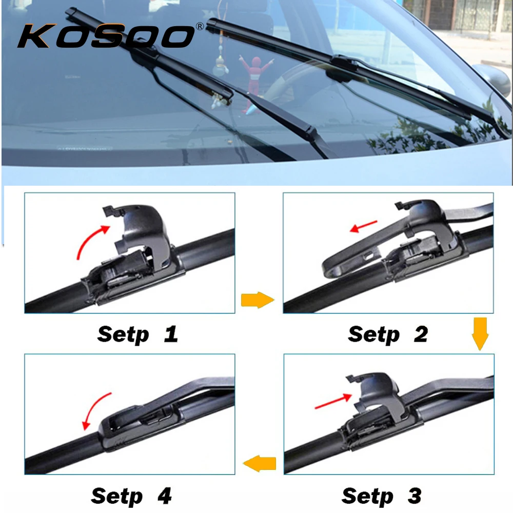 1 Piece  J-type Soft Rubber Frameless Bracketless Windscreen Windshield Car Wiper Blade 14''16''17