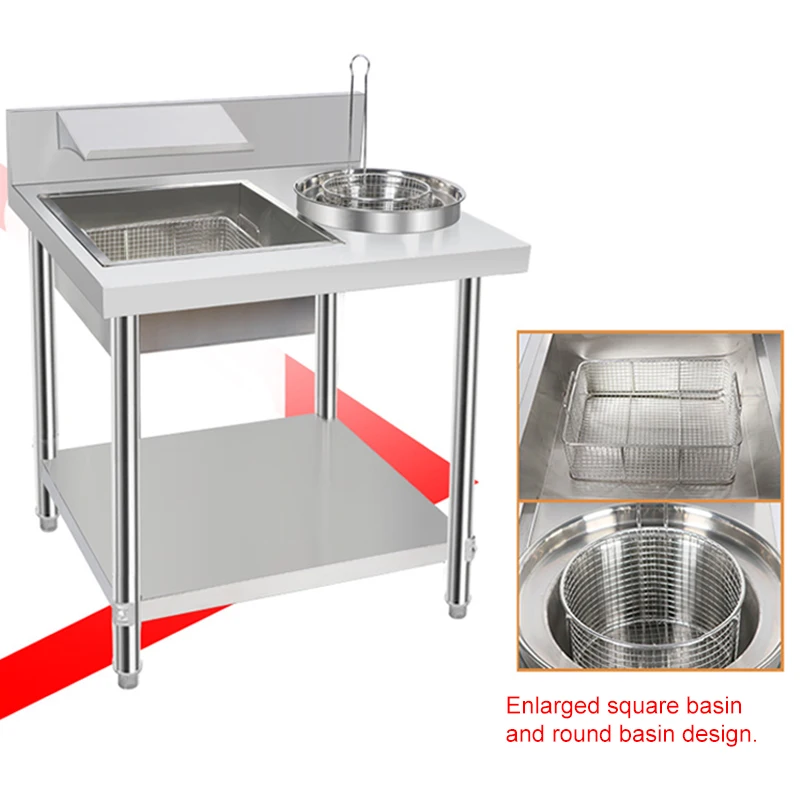 WK-800 Commercial Stainless Steel Breading Table Kitchen Console Fried Chicken Equipment Bakery Burger Shop Restaurant