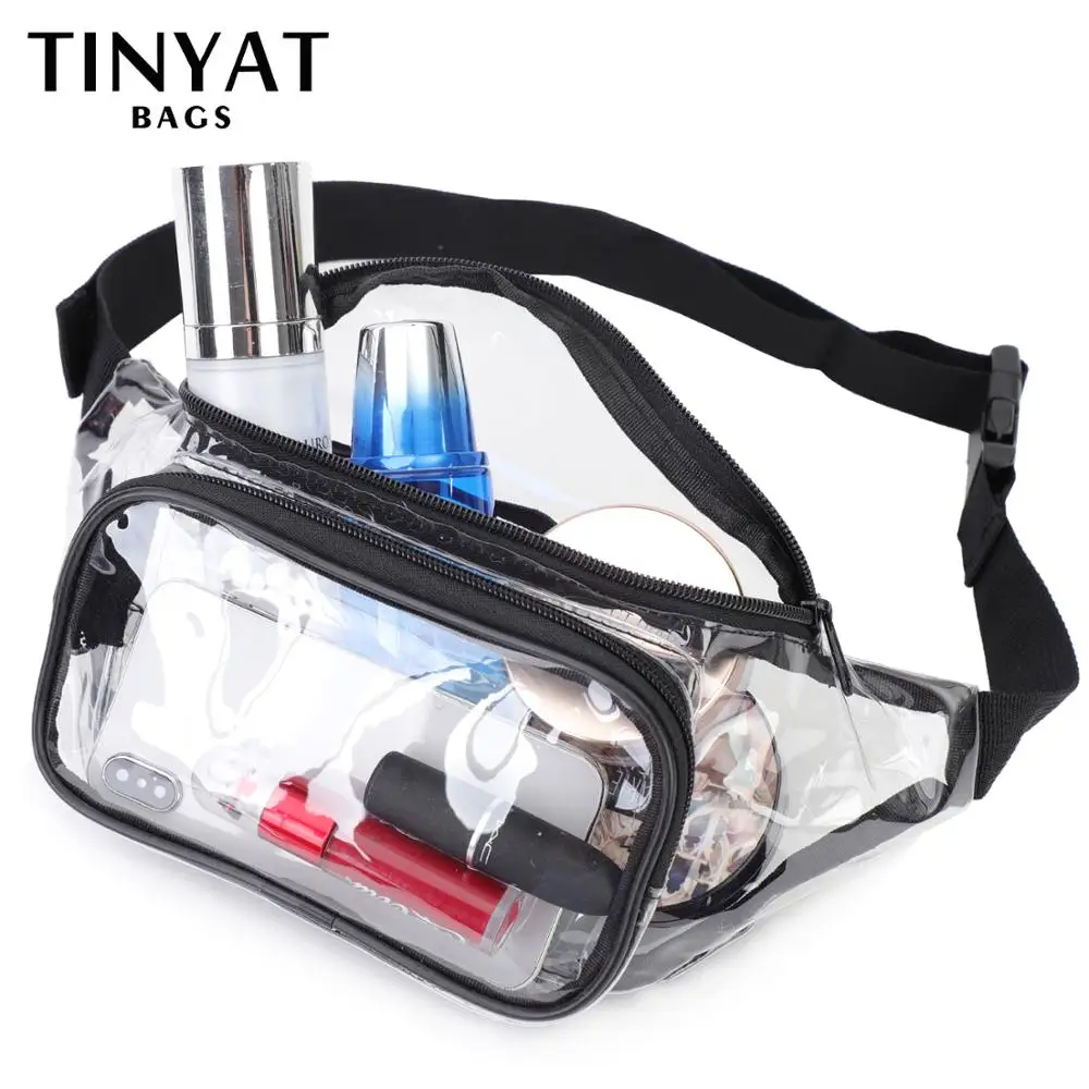 

TINYAT Summer Waist Bag PVC Clear Waist bag waterproof Jelly belt bag for girl walk dog bag transparent casual fanny pack