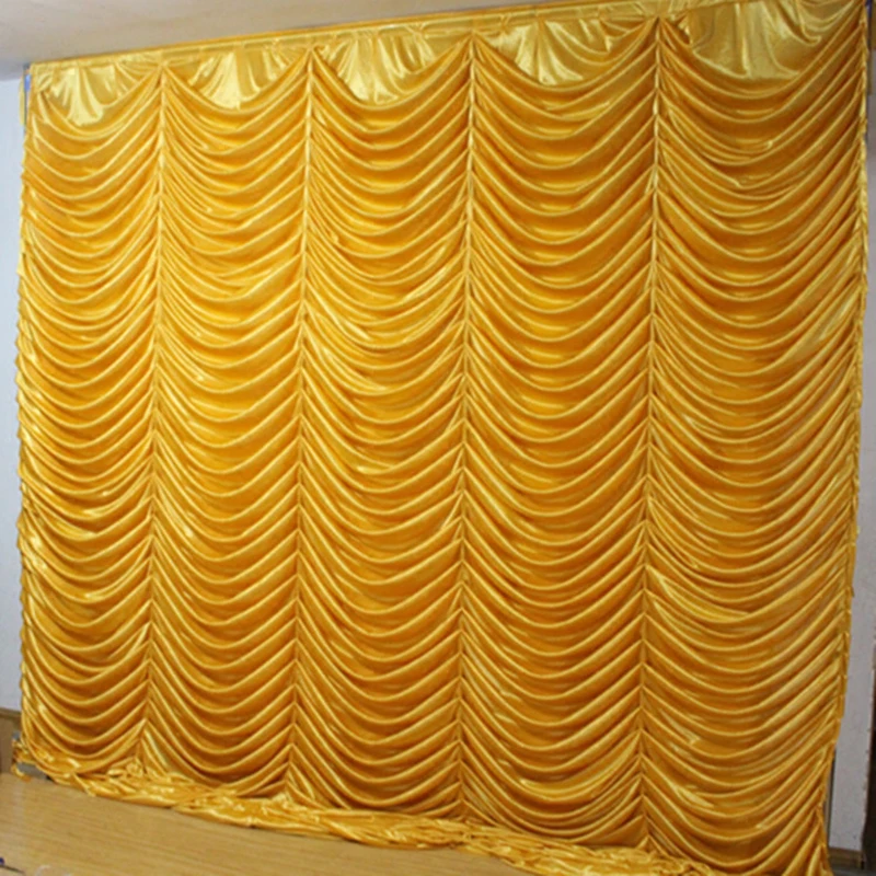 

3X3M Ice Silk Elegant Colorful Wedding Backdrop Party Event Wave Curtain Drape Wedding Supplies Curtain for wedding Decorations