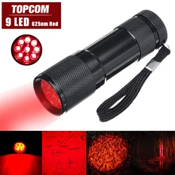 TOPCOM Pocket Mini 9 LED Red Light RedSight 625nm Red Flashlight Torch For Reading Astronomy Star Maps Preserving Night Vision