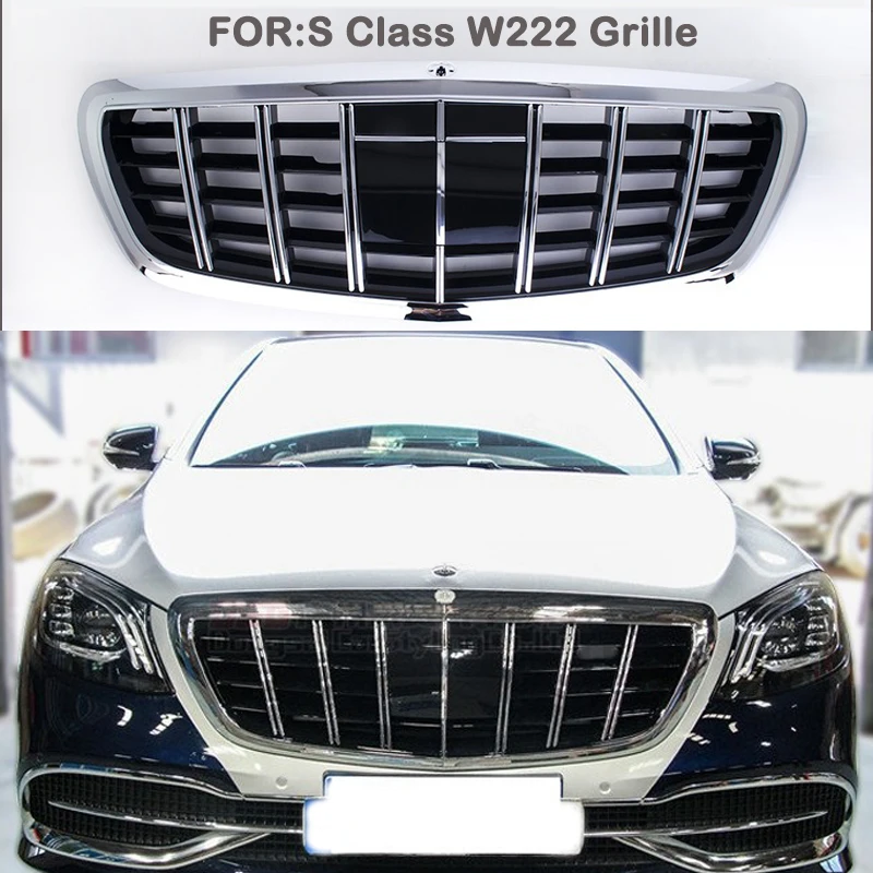 Radiator Front Grille Grill For Mercedes Benz S Class W222 2014-2020 S400 S500 S350 S450 S320 S600 For Brabus Style