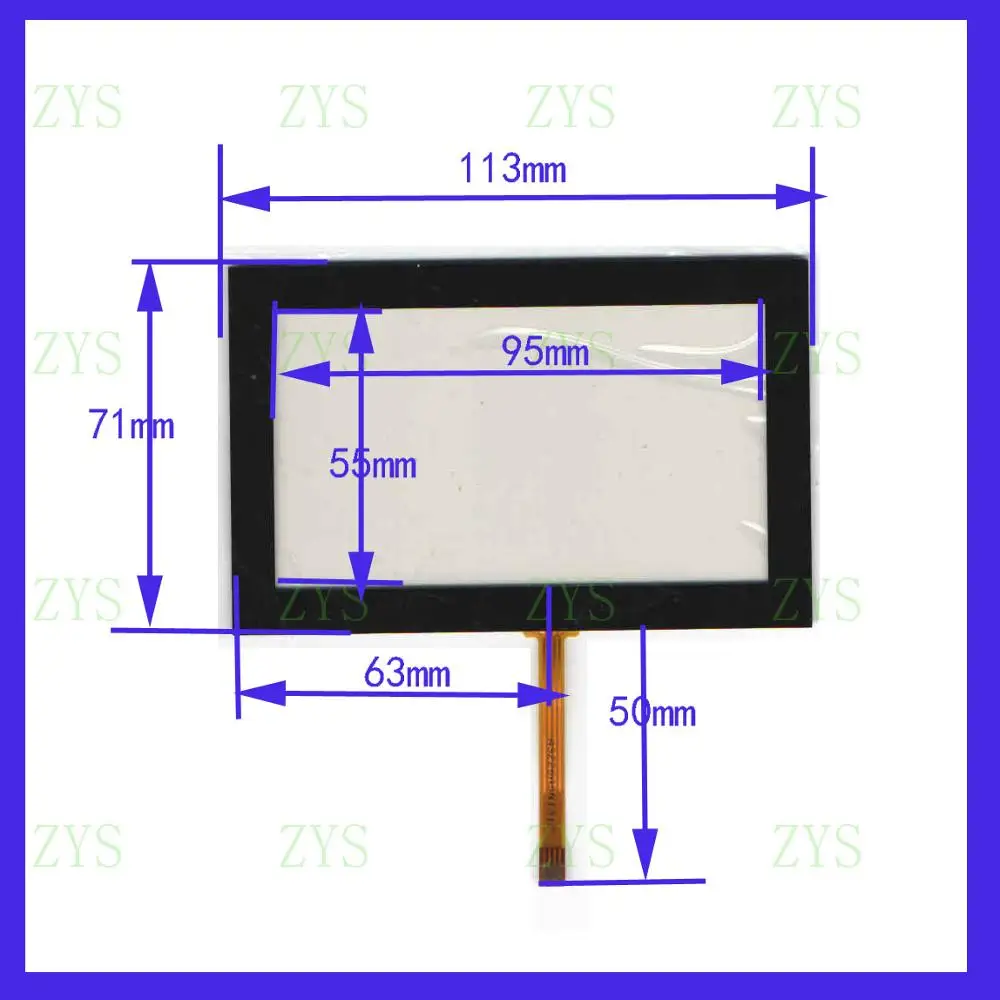 ZhiYuSun  Touch Screen  A3226ASN1312  113mm*71mm 4.3inch  glass for industry applications 113*71 for GPS