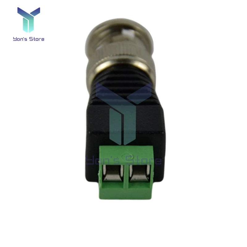 BNC Male Connector Mini Coax CAT5 Video Balun Adapter Plug for Led Strip Lights CCTV Camera Accessories