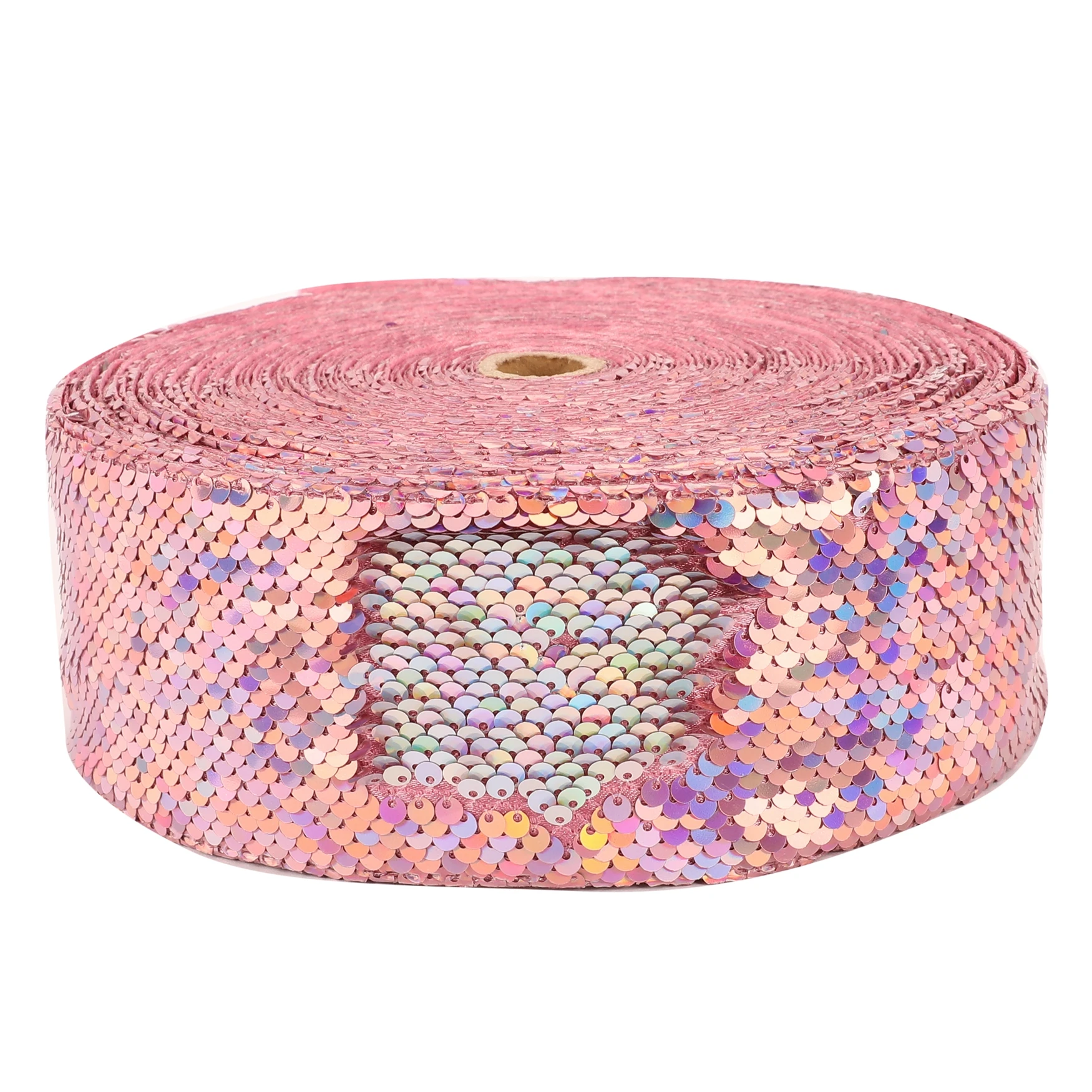 HSDRIBBON 3 inch 75mm New Sequin Fabric Reversible Glitter Sequin Ribbon 25Yards/Roll