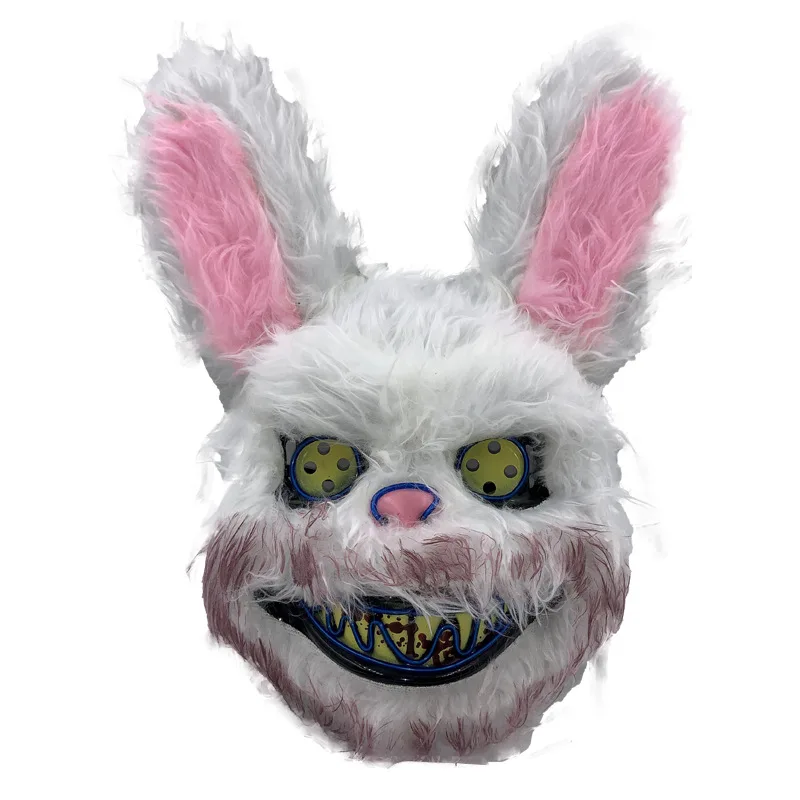 Horror Blood Rabbit LED Luminous Mask Halloween Funny Party Props cosplay Plush Lovely Internet Red Man