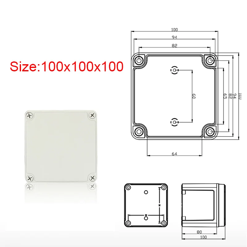 Waterproof Plastic Enclosure Box Electronic IP67 Project Box ABS Nylon Junction Box 100x100x100  125x125x75 130x80x85 180x80x70