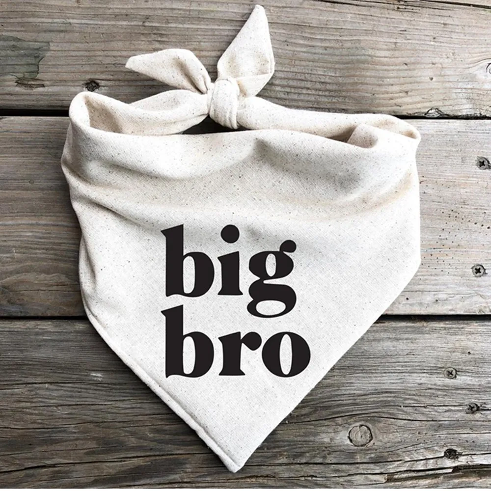 Custom Big Bro Dog bandana Brother pregnancy announcement baby  photos new baby minimalist minimal style simple oatmeal cream