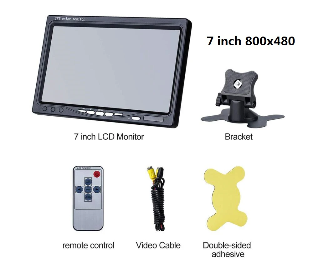 7 inch Car Display AV Car Monitor Portable Display support PAL / NTSC Video Input 800x480 Car TV