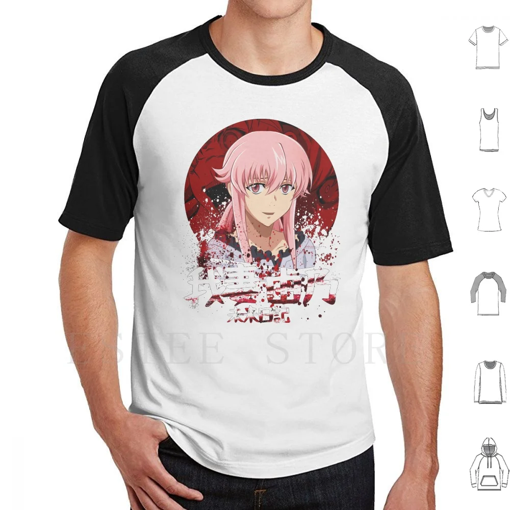 Real Yuno Waifu T Shirt Cotton Men DIY Print Mirai Nikki Yuno Sangre Blood Anime Gasai Nikki Mirai Yoshitaka Amano Elfen Lied