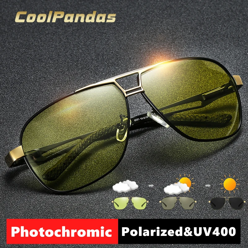 CoolPandas Photochromic Sunglasses Men Polarized Glasses Day Night Driving Goggle Women Chameleon Anti-Glare zonnebril dames