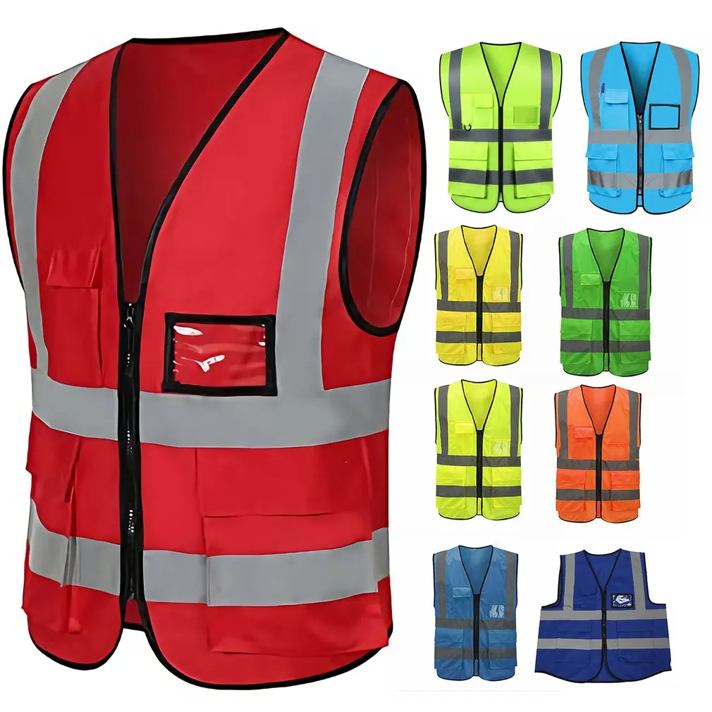 

High Visibility Safety Vest Protective Workwear Clothes With Reflective Strips Outdoor Transportation Work Vest XXL