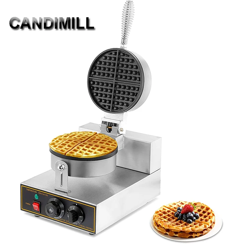 220V 1200W Electric Waffle Maker Egg Cake Oven Waffle Muffin Baking Machine Commercial Home Waffle Cone Pan Non-Stick