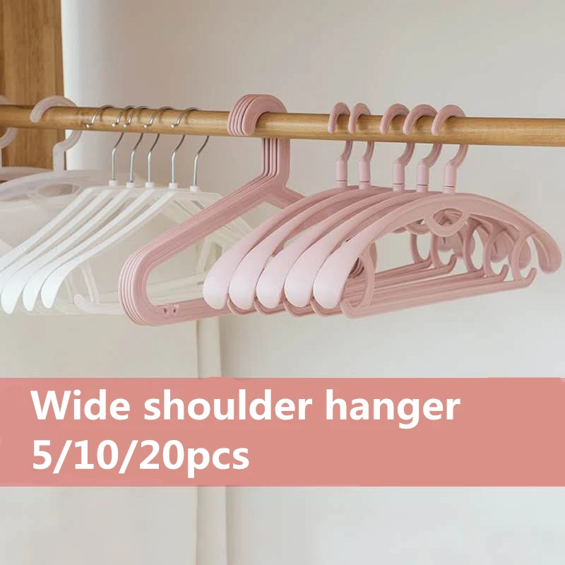 

Clothes hangers Wide shoulder Adult Kids Hanger Suit Shirt Pants Hook Non Slip Outdoor Drying Rack Storage Household PP Material