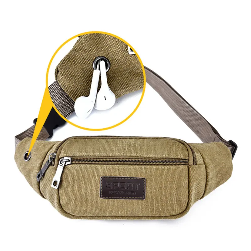 Sports Waist Packs Casual Canvas Hidden Anti-theft Chest Bags Body Running for Men Women Tourist Cycle Crossbody Bag Pocket