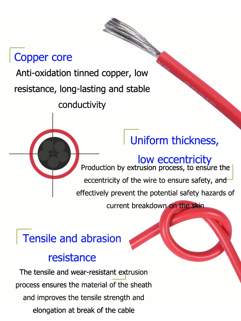 JKM EC5 Adapter Extension Cable 10AWG Silicone Line 3.3FT EC5 Male Female Connector Emergency Start Power Plug Car Accessories