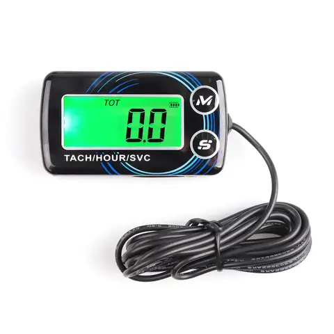 Medidores de hora de tacômetro indutivo 2 em 1 medidor de alerta rpm medidor de hora do motor retroiluminado reajustável tacho para motocicleta atv cortador de grama