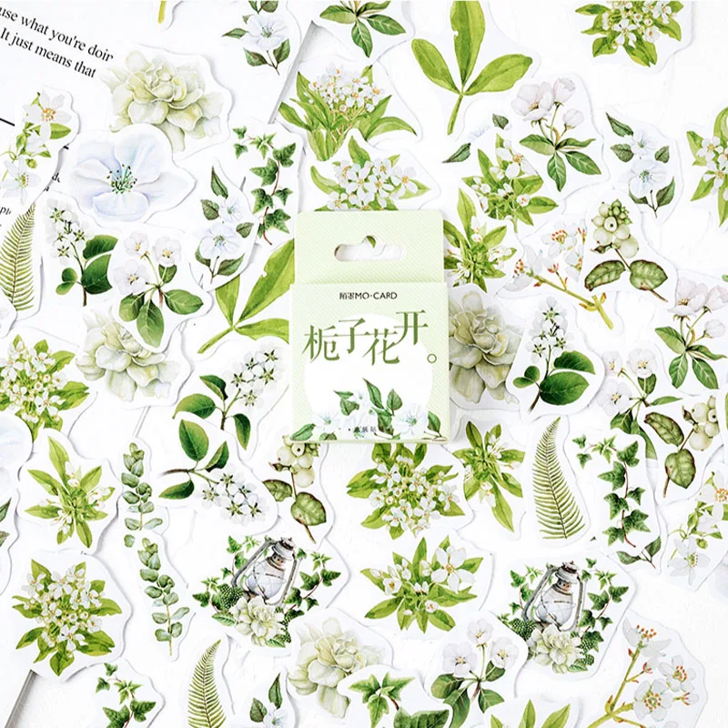 46 pcs/pack Gardenia  Blossoms Mini Paper Diary Sticker DIY Scrapbooking Decoration label