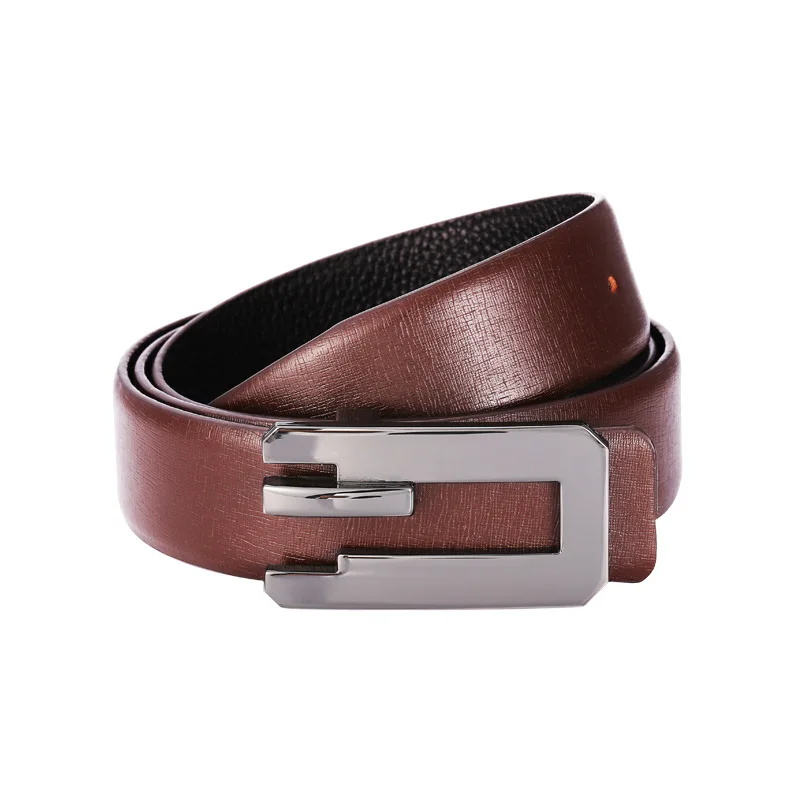 Maikun Men's Genuine Leather Alloy Plate Buckle Belt Creative Style Belt Fashion High Quality Silicone Film