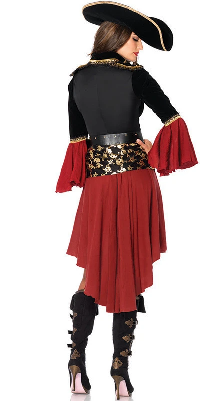 Capitão piratas pirata fantasia cosplay para mulheres, vestido extravagante do Dia das Bruxas, vestido fantasia feminino