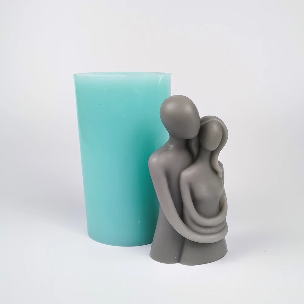 TS0267 Man and Woman Couple Hugging Clay Resin Moulds Wedding Anniversary Soap Cake Candles DIY Silicone Moulds PRZY