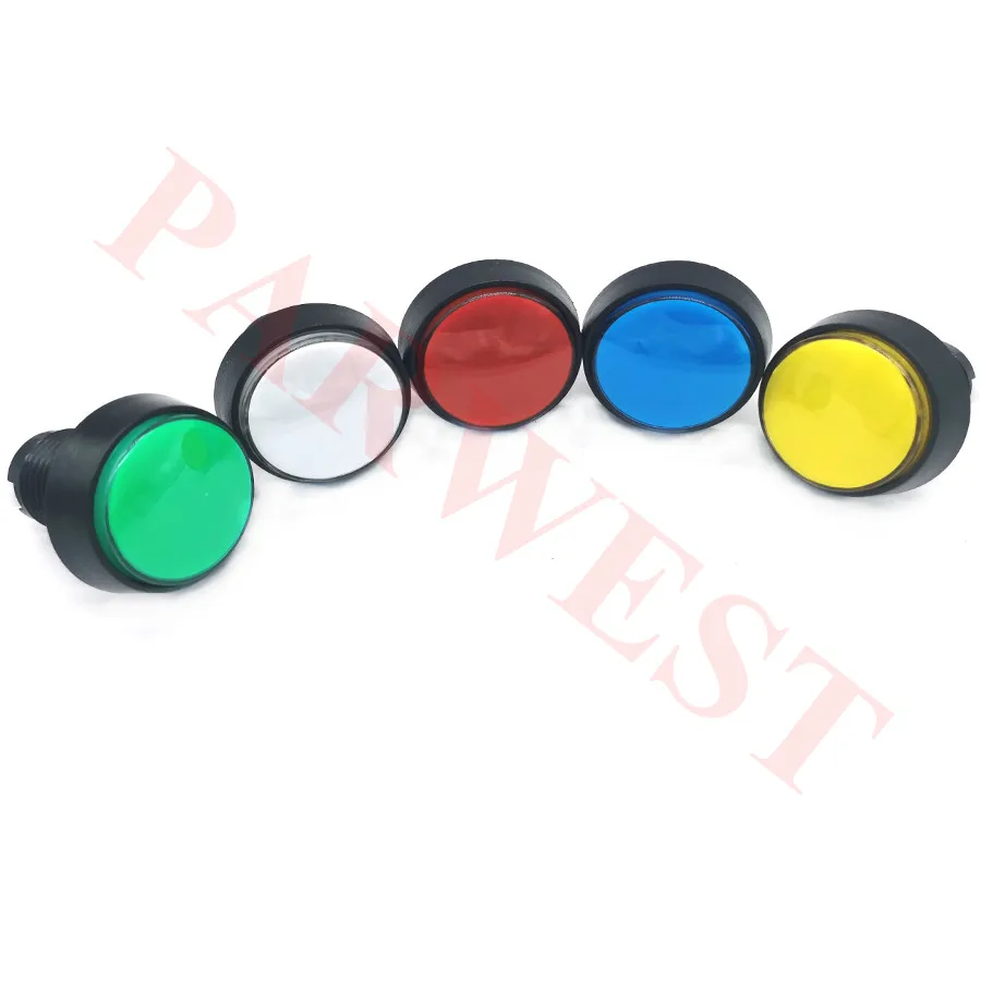 10Pcs/Lot 12V 45mm Middle Round illuminated LED push button switch with Black Bevel edge for coin operated arcade game machines