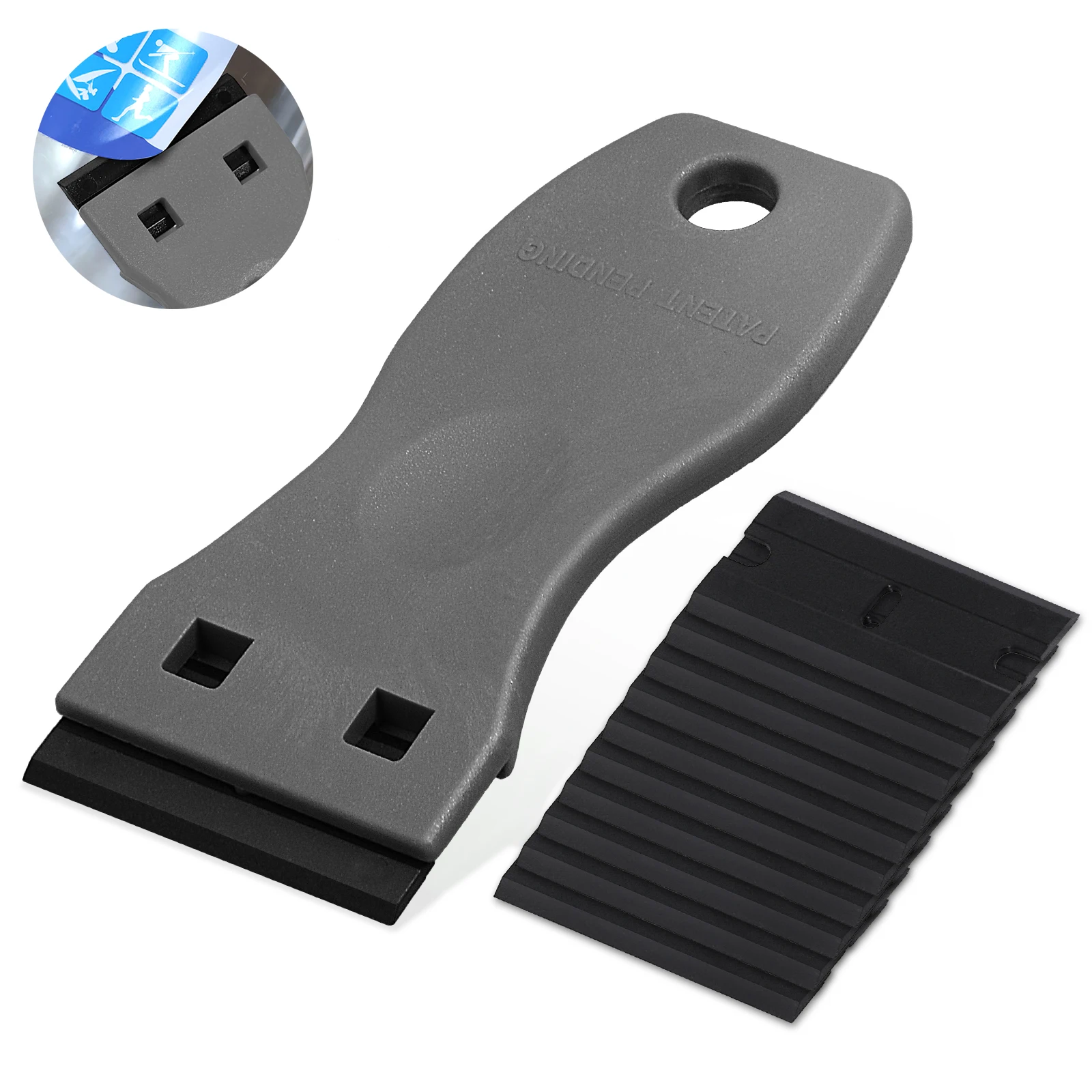 

FOSHIO Razor Scraper Replaceable Plastic Blades Auto Sticker Glue Removing Wiper Car Body Windshield Window Glass Cleaning Tool