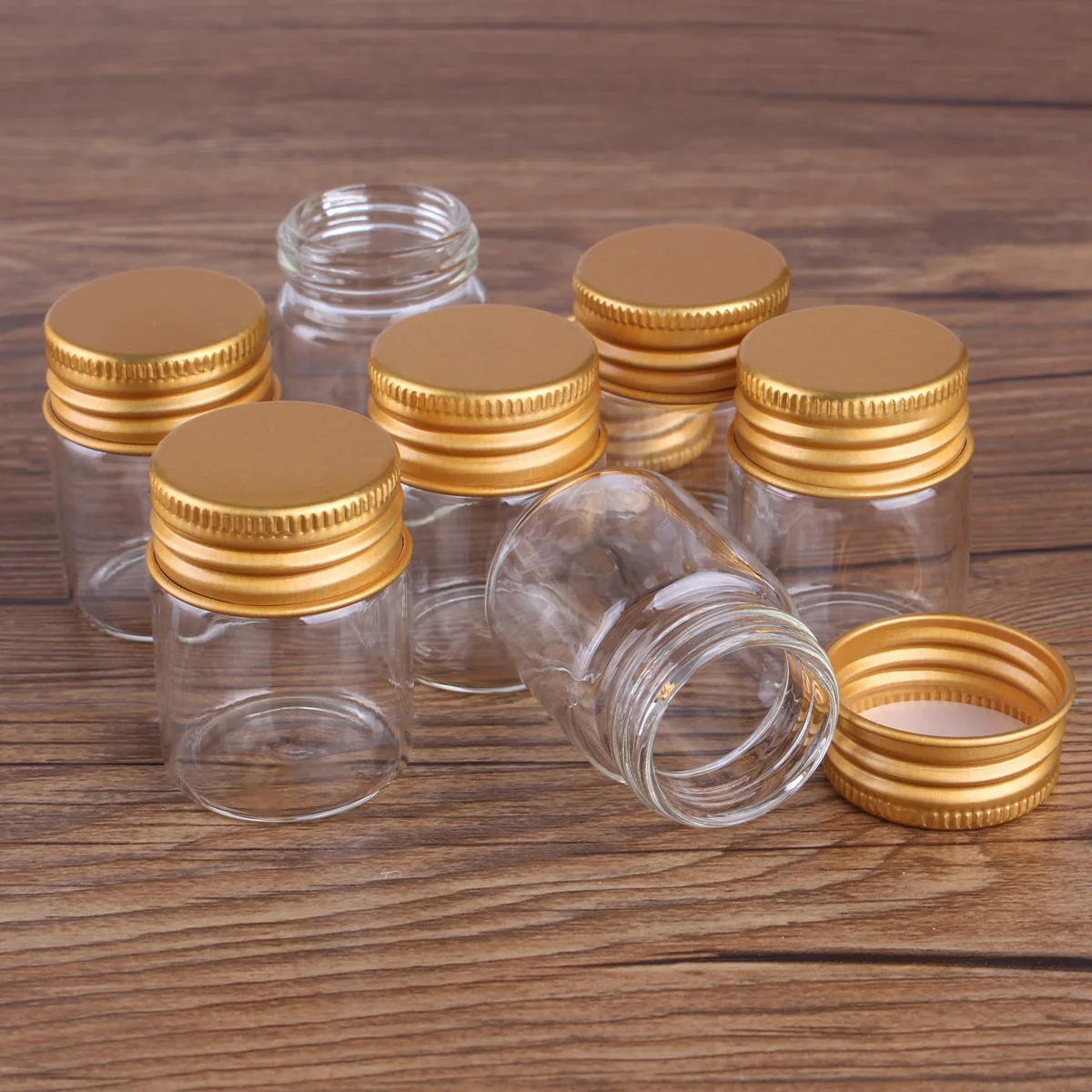 5pcs 15ml 30*40mm Glass bottles with Golden Aluminum Caps Potion bottles Ink Bottles Perfume Bottles