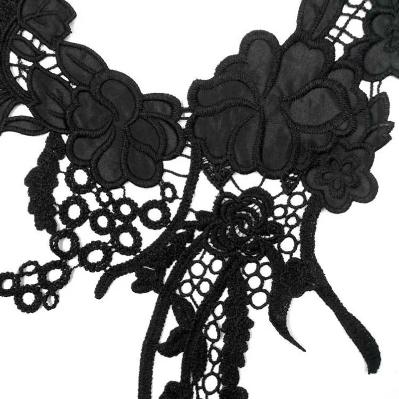 

20Pc/lot Embroidery Floral Applique Neckline Black Lace Collar DIY Dresses Material Accessory Scrapbooking Craft Sewing Supplies