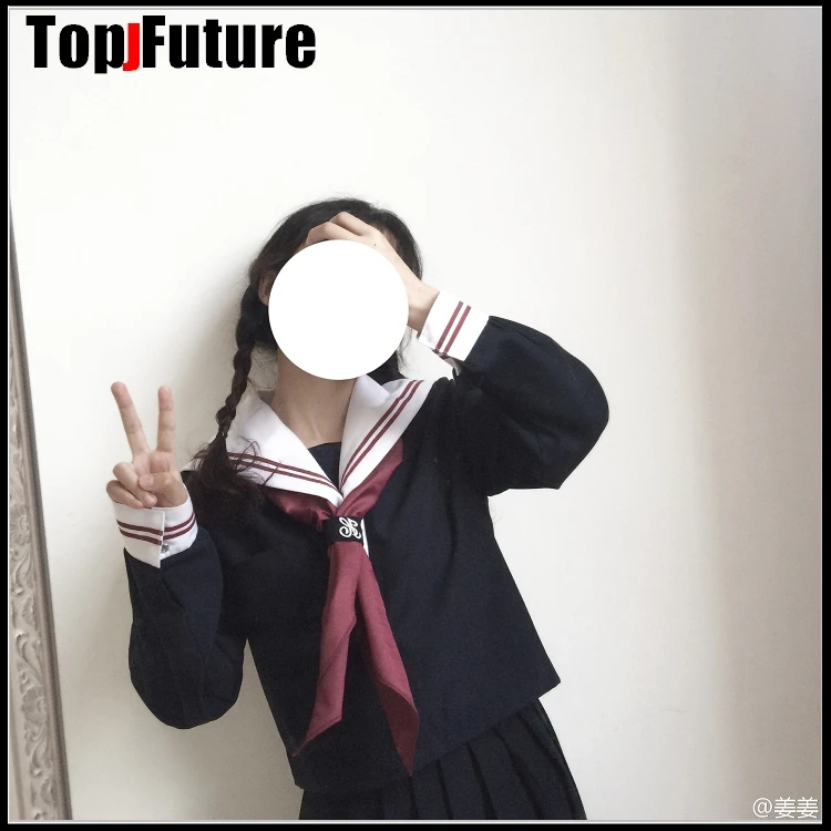 DARK NAVY Orthodox college style Japanese student school uniform JK Uniform suit BAD GIRL GIcosplay  sailor suit class suit