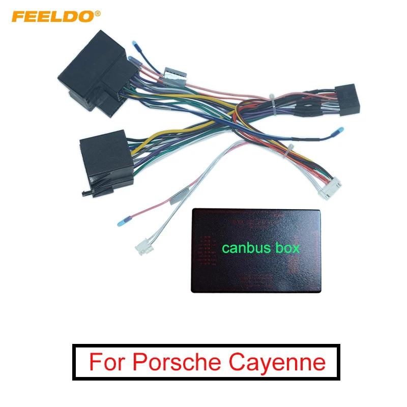 

FEELDO Car Audio Raddio 16PIN Android Power Cable Adapter With Canbus Box For Porsche Cayenne CD/DVD Player Wiring Harness