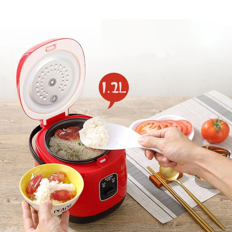 1.2L Mini Electric Rice Cooker Food Steamer Multifunction Kitchen Cooking Pot Non-stick Liner Lunch Box Stew Soup Porridge 220V