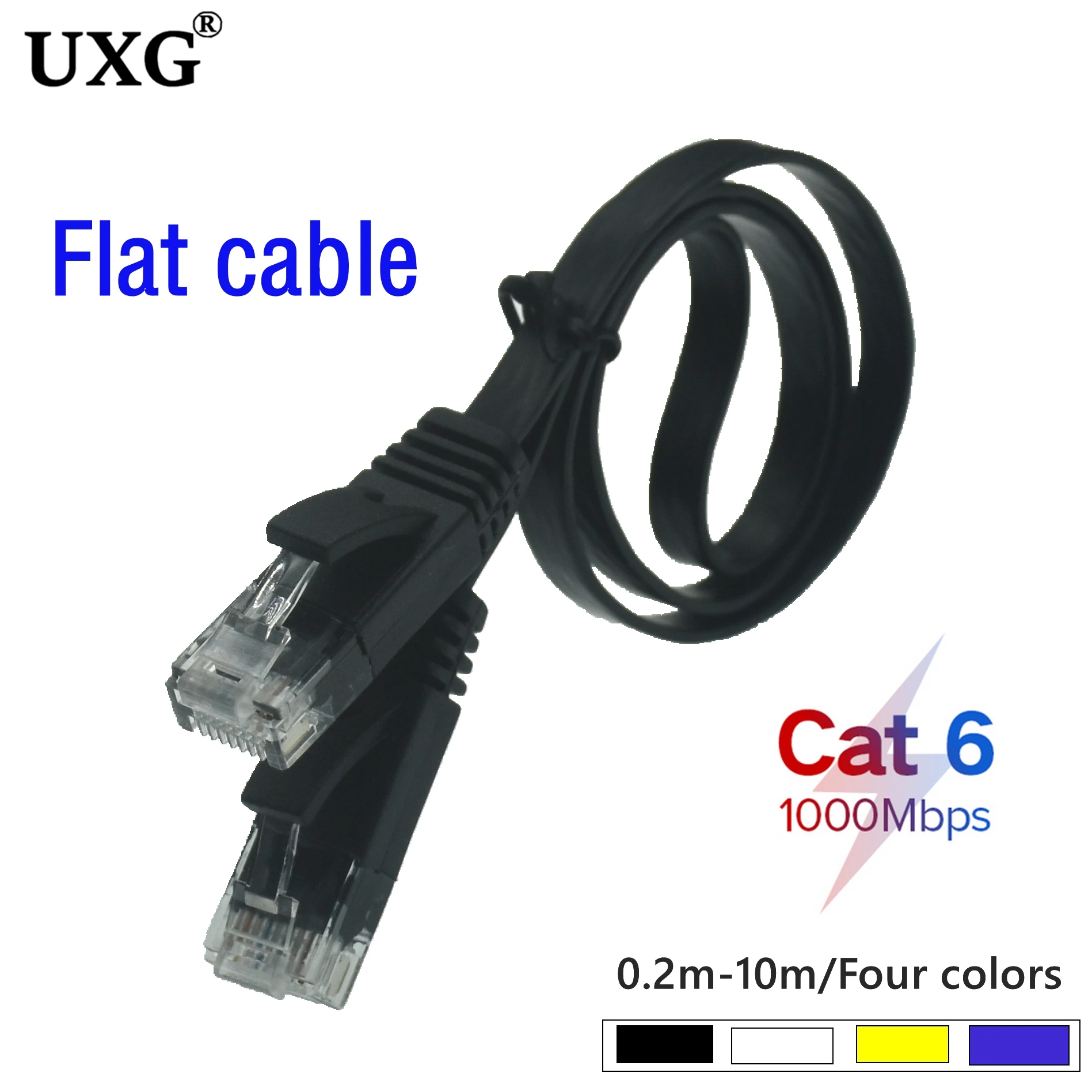 Ethernet Cable Cat6 Lan Flat Cable UTP CAT 6 RJ45 Network Flat Short Cable 10m/1m/3m/5m Patch Cord for Laptop Router PC Computer