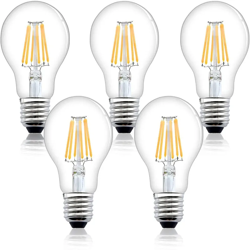 

2pcs/lot LED Candle Bulb E27 A60 Vintage Lamp LED E27 A60 AC220V LED Globe 2W 4W 6W 8W Filament Edison Light Bulbs