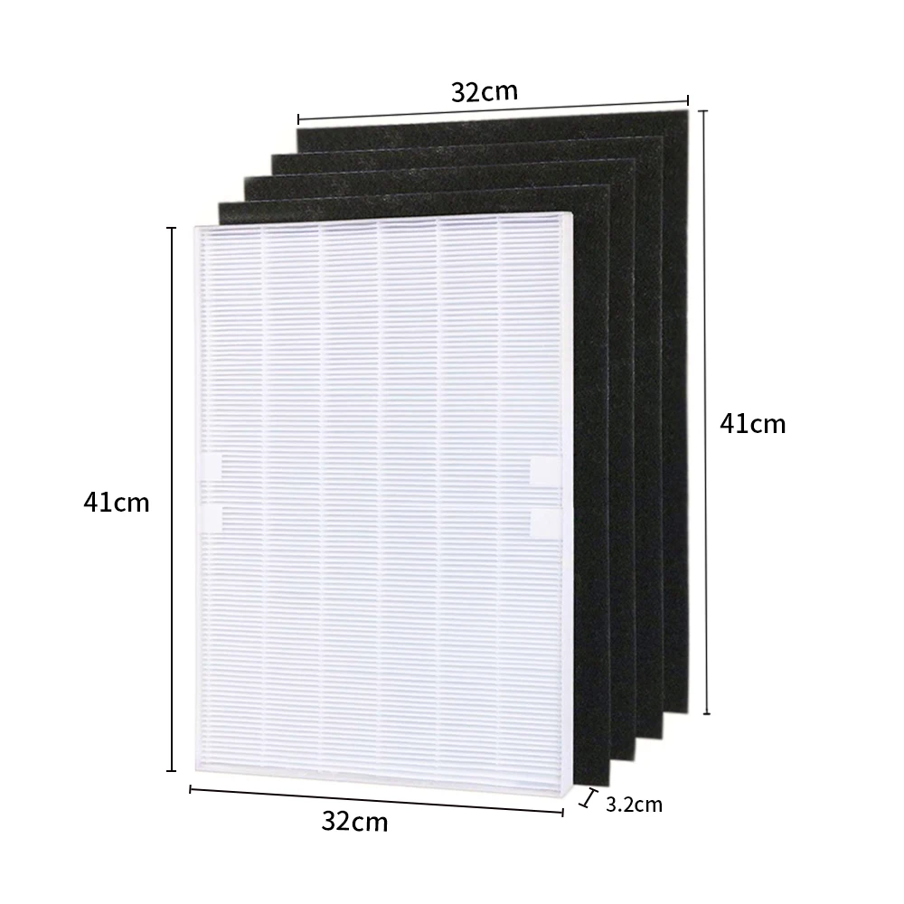 4 قطع من أجزاء تنقية الهواء من الكربون المسبق وقطعة واحدة من فلتر HEPA الرئيسي لـ Winix 115115   5300 5500 6300