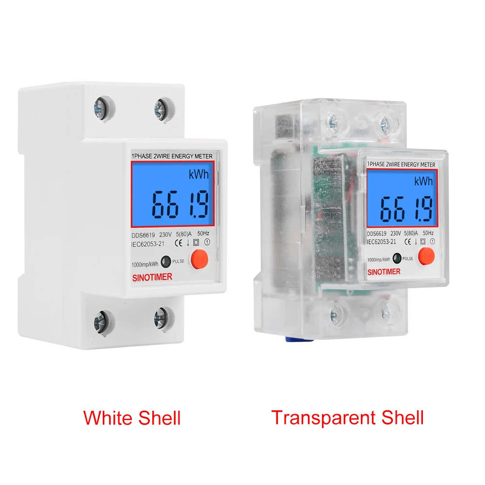 Din Rail Digital Single Phase Reset Zero Energy Meter kWh Voltage Current Power Consumption Meter Wattmeter Electricity 230V AC