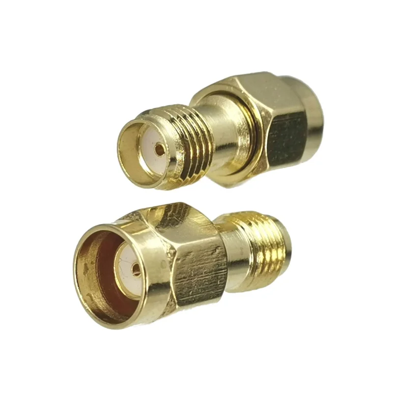 1pcs Connector Adapter SMA RP-SMA naar SMA RPSMA Stekker & Vrouwelijke Jack Rechte RF Coaxiale Converter Nieuwe Messing FJP-820