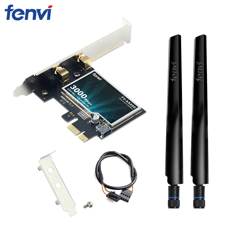 2974Mbps Wifi6 Adapter AX200 Wifi Card PCIe Wireless Bluetooth 5.2 Dual Band 2.4G/5Ghz 802.11ax/ac Desktop For Windows 10/11