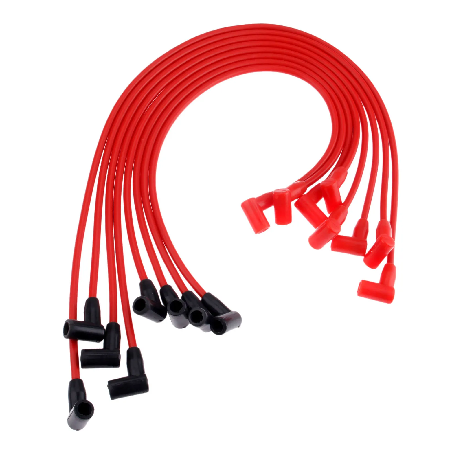 Yetaha 8Pcs 8mm Spark Plug Wires Ignition Cable Set PAC-608R For Chevrolet GMC All Models Wires Over Valve Covers