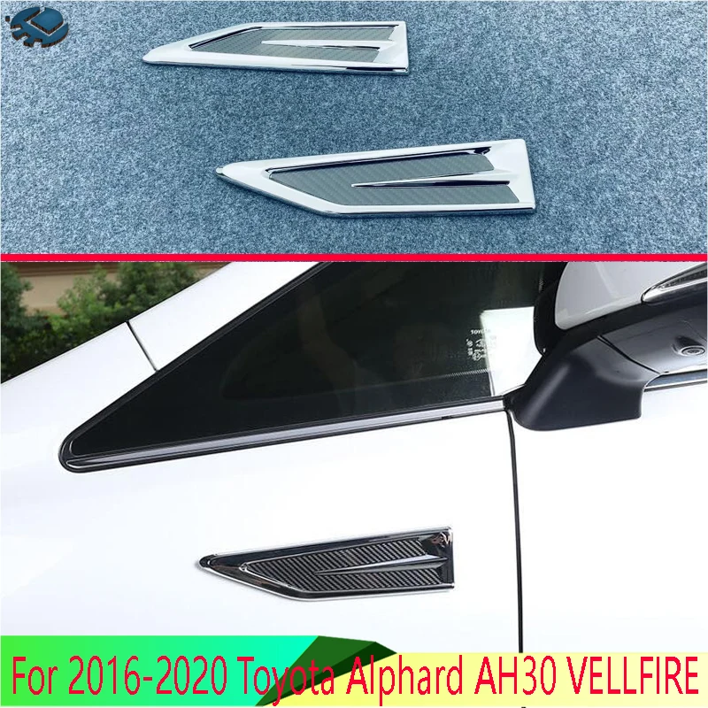 For 2016-2020 Toyota Alphard AH30 Car Accessories VELLFIRE ABS Chrome leaf board decoration on shark gills