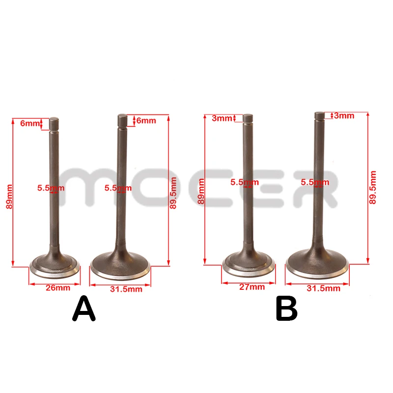 Впускной клапан двигателя для питбайка, выпускной клапан, подходит для Zongshen Loncin Lifan CG200 ATV Go Kart, мопеда и скутера, детали двигателя