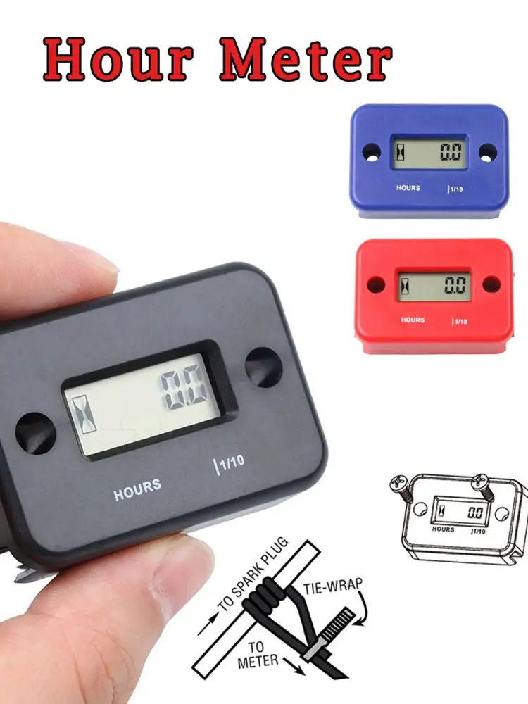 AliExpress KEBETEME Mini Tach Hour Meter LCD Display Waterproof Engine Time Gauge Hour Counter For Bike Motorcycle ATV Boat Snowmobile Timer FE01