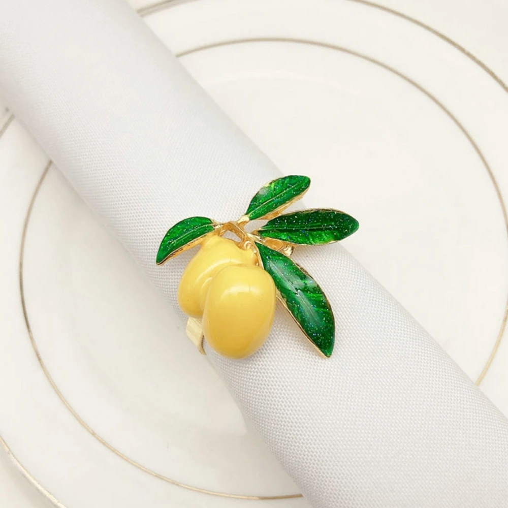 

Metal Serviette Rings Lemon Napkin Holder West Dinner Towel Napkin Ring Party Decoration Table Decoration Accessories Tool