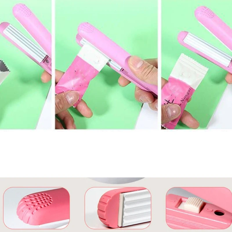 Mini sellador de bolsas de mano para alimentos, sellador térmico para almacenamiento de alimentos con Cable de alimentación, sellador al vacío, bolsas de plástico con Chip